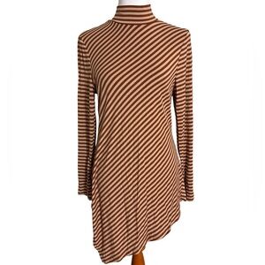 Chico's Brown and Tan Striped Tunic